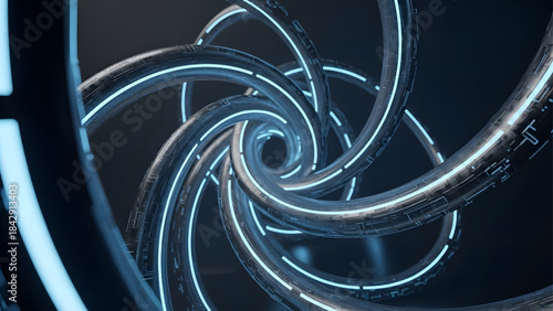 Abstract Sci-Fi Tunnel or Vortex