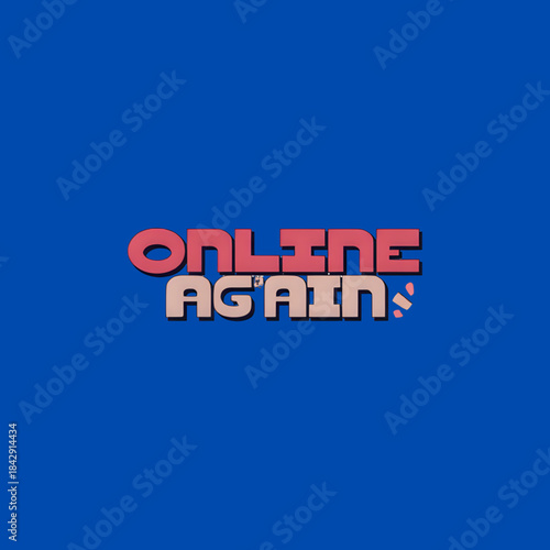 Online Again Dollar Sign Text on Blue Screen - Retro Digital Message