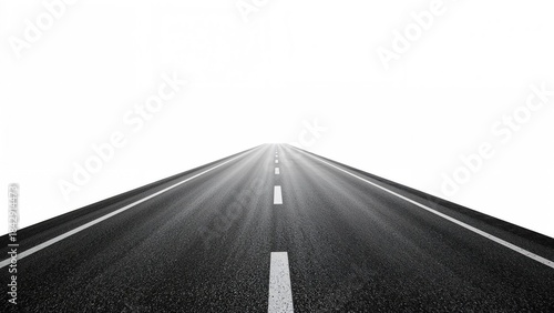 Empty road extending into the distance with a white dashed center line on a clear day.