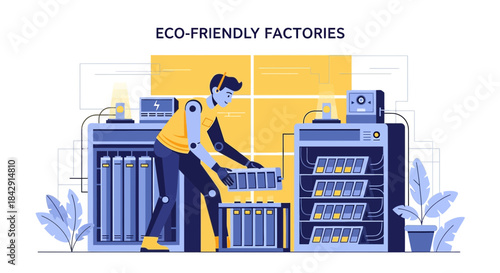 Innovative eco-conscious factory featuring advanced technology and automation solutions for