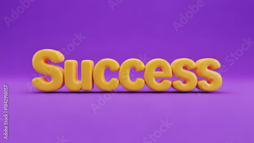 Success 3D Text on Purple Background