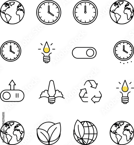 Minimalist Environmental Line Icons