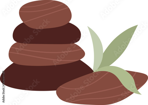 Spa stones with leaf color icon