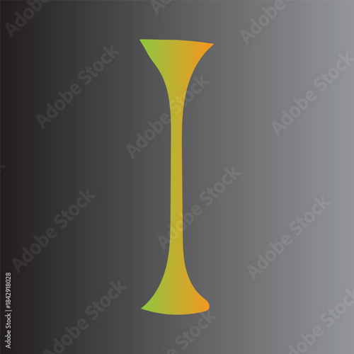 Vector illustration of a blue glass vase with yellow flowers isolated on white background icon symbol 3D object reflection