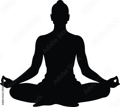 Lotus Pose Silhouette Vector Transparent Background