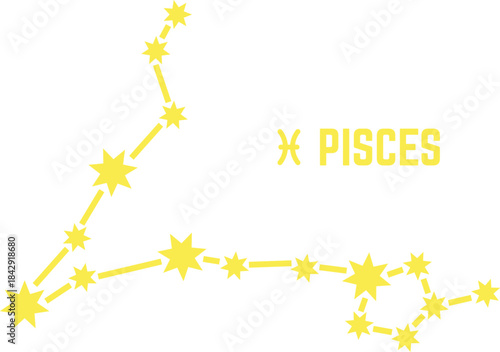 Pisces constellation. Ancient sky stars mystic symbol