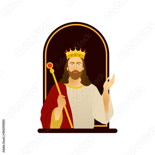 Jesus Christ King Religious Illustration