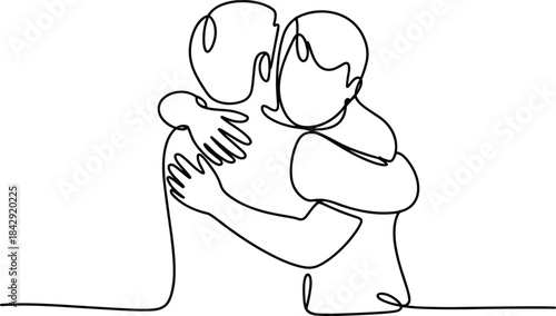 Vector illustration of mother and baby, showing the love between a woman, her child, and her son, drawn in a cartoon art style for a family image