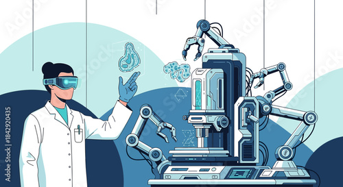 Futuristic biomedical research utilizing robotic systems and virtual reality interface for