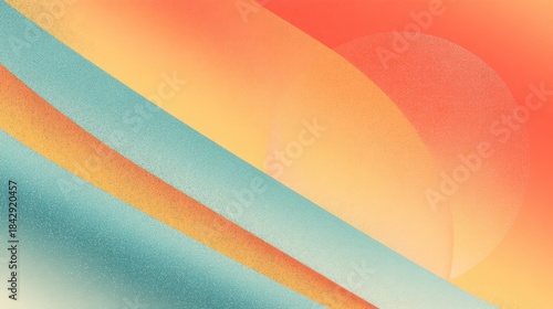 This image features a vibrant abstract background with soft curves and a gradient of colors including orange, blue, and yellow, creating a warm atmosphere.