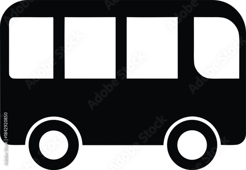 Bus Vehicle Silhouette Vector Transparent Background