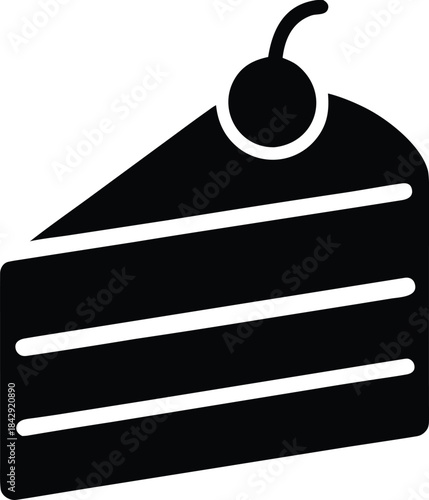 Cake Slice Silhouette Vector Transparent Background