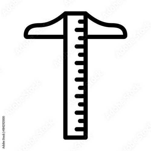 T Square Vector Line Icon Design