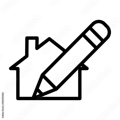 Architect Pencil Vector Line Icon Design