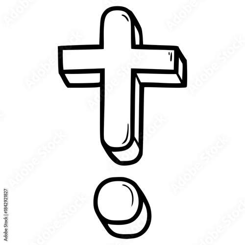 certainty mark illustration hand drawn outline vector