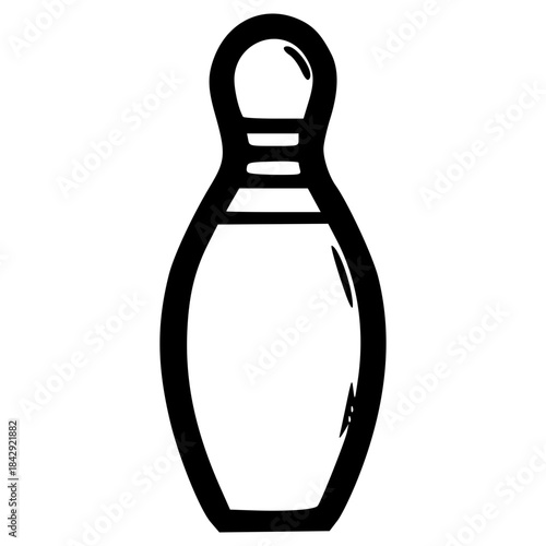 doodle bowling pin illustration hand drawn outline vector