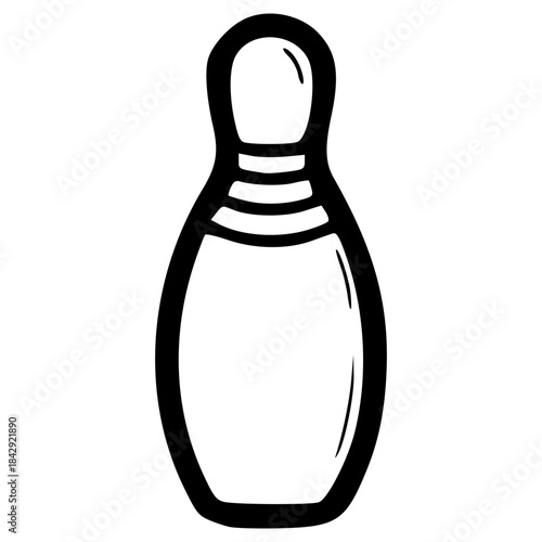 doodle bowling pin illustration hand drawn outline vector