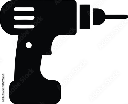 Drill Machine Silhouette Vector Transparent Background