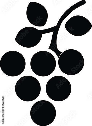 grapes bunch silhouette vector transparent background