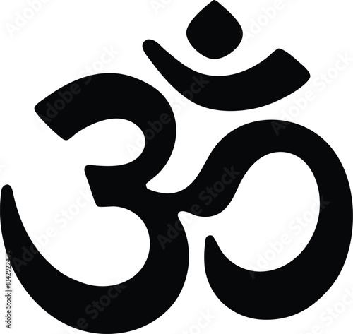 hindu om silhouette vector transparent background