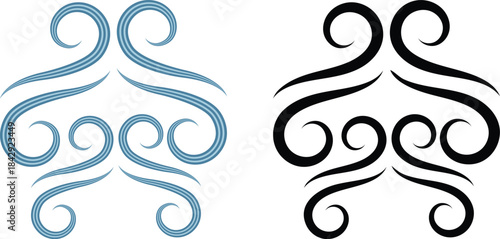 Cold breeze swirls icon
