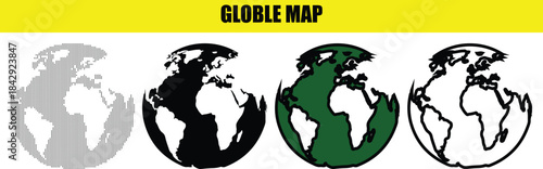Vector set  dotted world map. bstract mash line and point scales on white background with Global