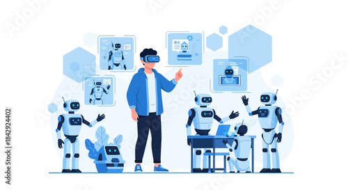 Human interaction with artificial intelligence robots in augmented reality technology realm