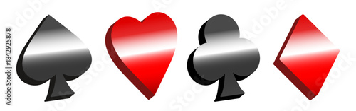 Card suit symbol. Vector 3d illustration isolated on a white background.