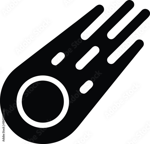 Space Comet Silhouette Vector Transparent Background