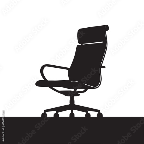 Minimalist Black and White Vector Silhouette of an Office Chair