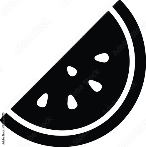 Watermelon Slice Silhouette Vector Transparent Background