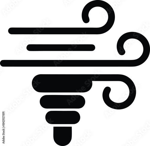 Wind Storm Silhouette Vector Transparent Background