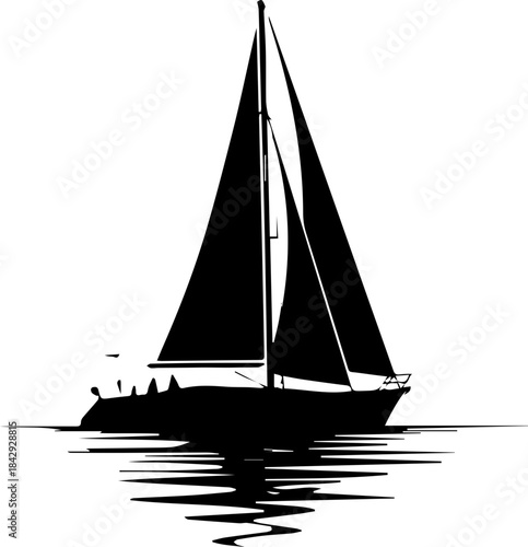 Elegant sailboat sailing on calm waters, a symbol of freedom, adventure, and nautical lifestyle, perfect for travel, recreation, or maritime themes
