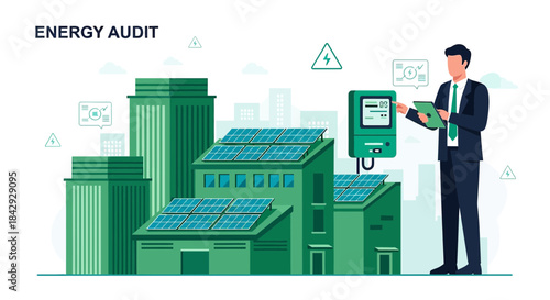 Energy audit analysis of sustainable buildings with rooftop solar panels for conservation
