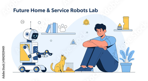 Envisioning tomorrow future friendly robot companion with domestic life and feline friend dynamic
