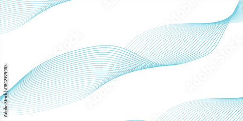Abstract blue smooth wave on a white background. Dynamic sound wave. Design element. Vector illustration eps 10