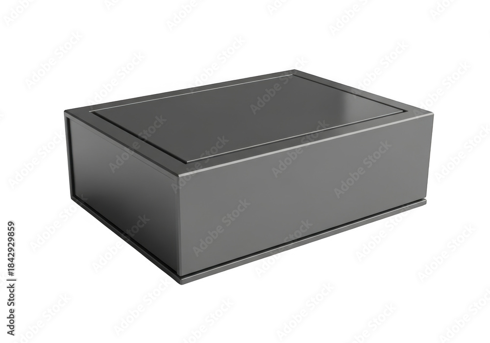 Naklejka premium A simple gray box isolated on transparent background