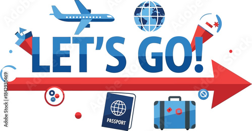 Travel preparations are complete passport plane and suitcase ready for adventure