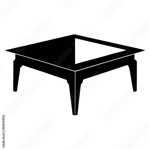 Coffee Table Vector Illustration – White Background