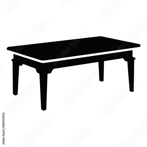 Coffee Table Vector Illustration – White Background