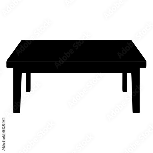 Coffee Table Vector Illustration – White Background