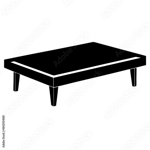 Coffee Table Vector Illustration – White Background