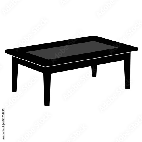 Coffee Table Vector Illustration – White Background