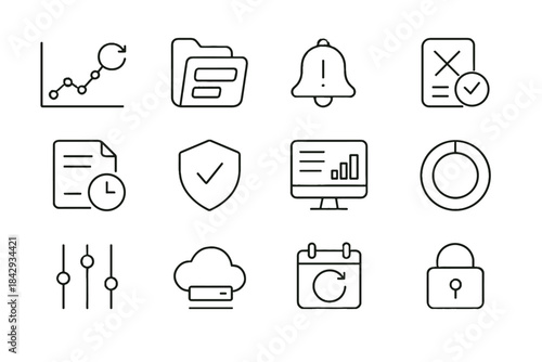 Chart vector sheet subscription plans sliders icon ring secure plan payment digital