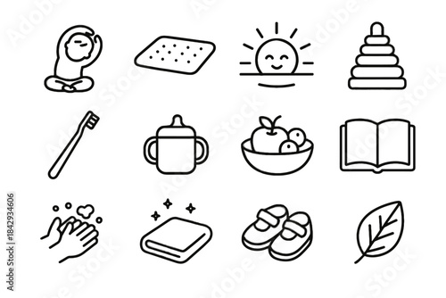 Play storytime shoes icons icon step handwashing toddler calm leaf healthy mindful