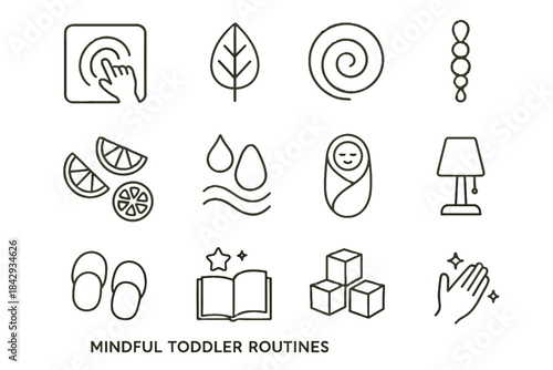 Mini slices toy icons icon nature beads vector fruit mindful toddler wrap