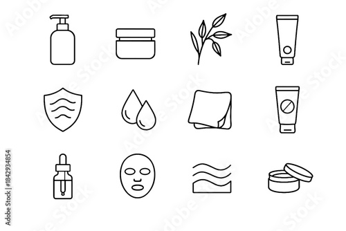 Cotton care bottle complex icon lipid skin essentials acid tube vector hydration