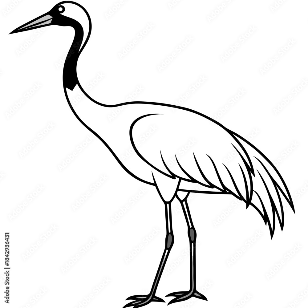 Fototapeta premium Crane Silhouette Vector