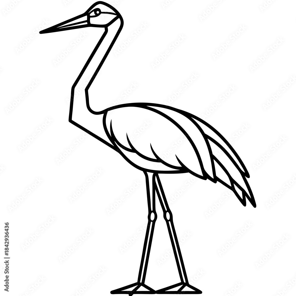 Fototapeta premium Crane Silhouette Vector