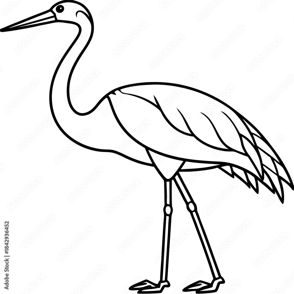 Obraz premium Crane Silhouette Vector